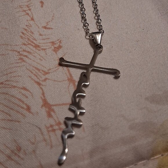 FAITH CROSS NECKLACE UNISEX - Picture 1 of 1